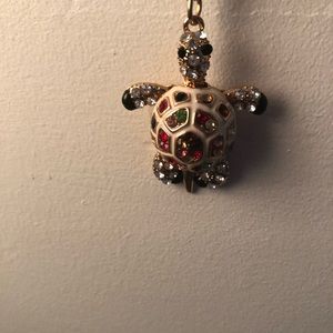 Turtle necklace on long chain